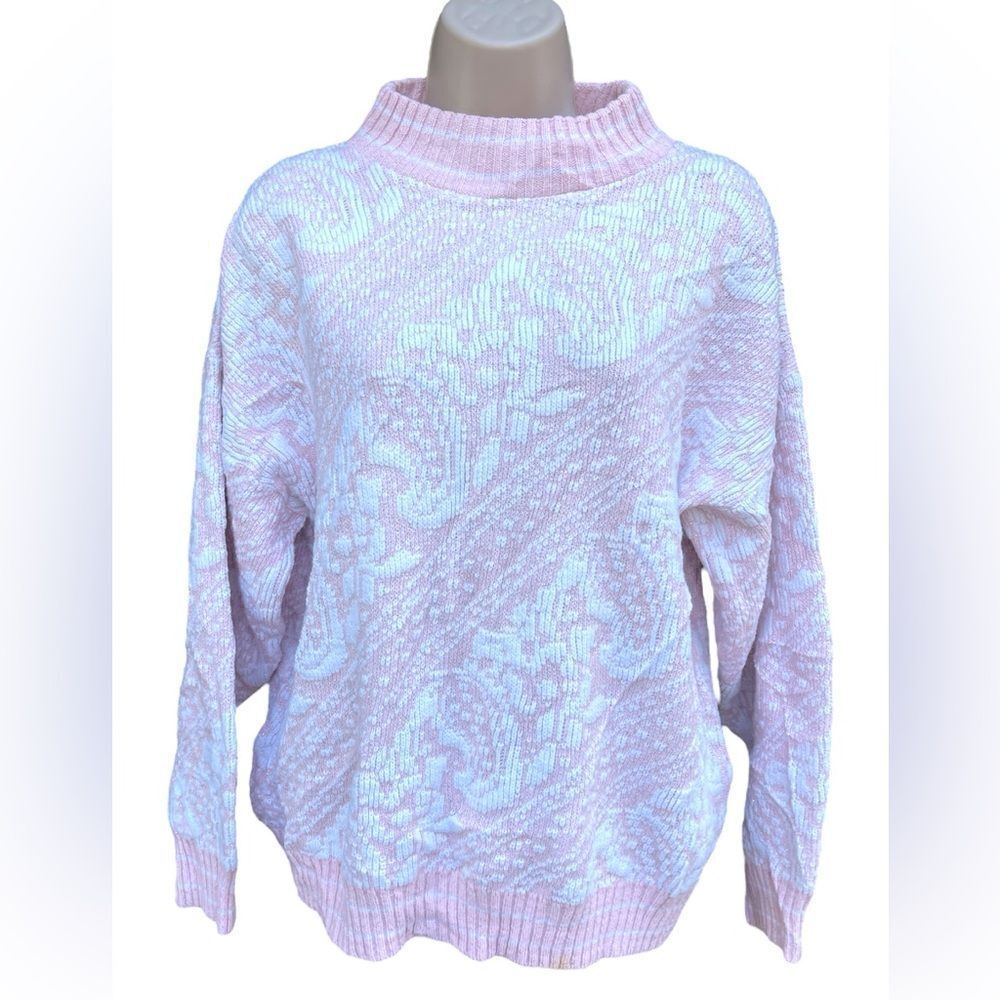 KATE COLLINS 40 baby pink embroidery Sweater Silver Glitter Size L